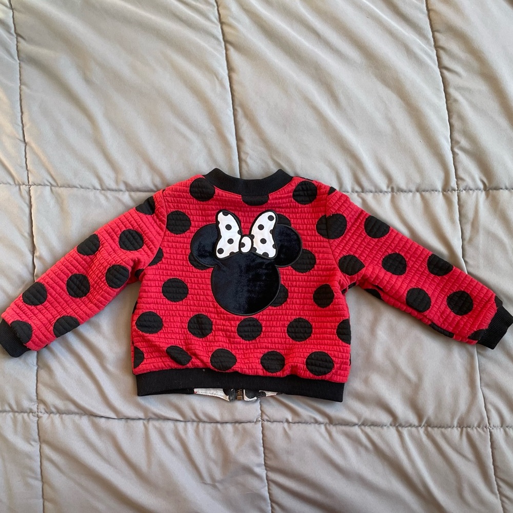 Pippa & Julie 3T Disney Minnie Mouse Red Polka Dot Zip Up Sweater Jacket